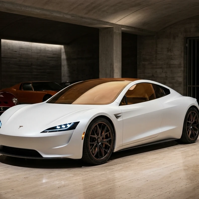 Tesla Roadster 2026 จัดแสดงในแกลเลอรีสะสมรถยนต์ระดับอัลตราลักชัวรีในฐานะสินทรัพย์ทางประวัติศาสตร์วิศวกรรม