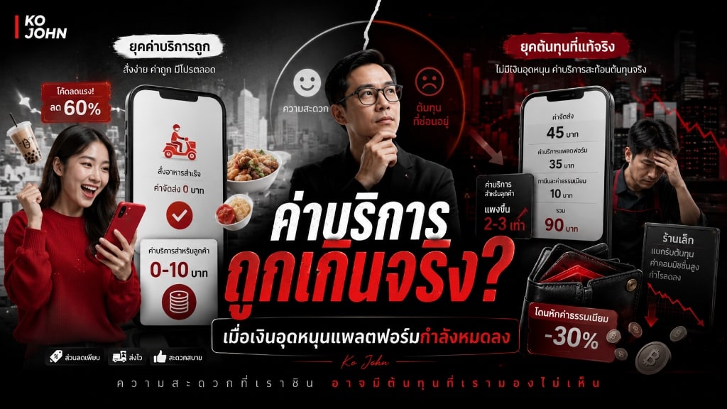 ภาพวิเคราะห์ความสัมพันธ์และเงินอุดหนุนในระบบเศรษฐกิจแพลตฟอร์มเดลิเวอรีของไทย