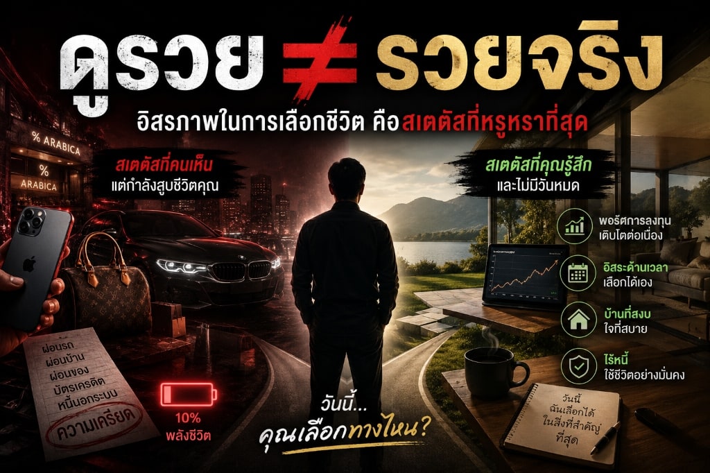 ความแตกต่างระหว่างความมั่งคั่งที่แท้จริงและการแสดงสถานะทางสังคมในสังคมไทย