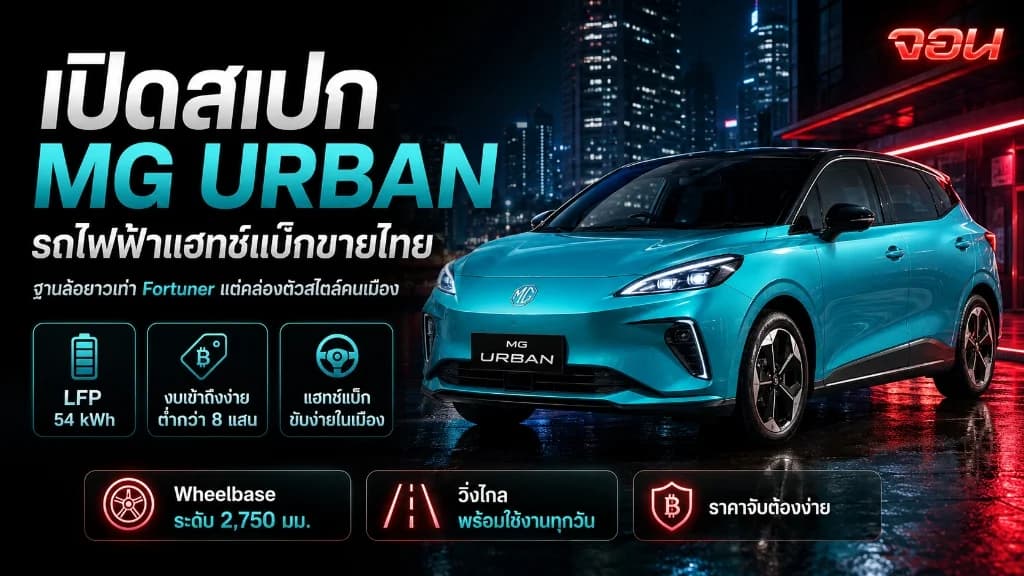 ภาพปกบทความ MG URBAN 2026 รถแฮทช์แบ็กไฟฟ้าคันเล็กที่กำลังถูกจับตาในตลาด EV ไทย