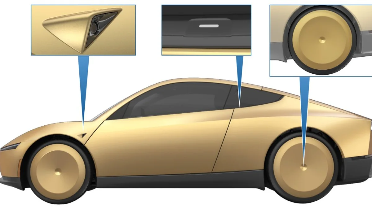 ภาพดีไซน์จำลองสอดคล้องกับหัวเรื่อง เจาะลึกรายละเอียดใหม่ของ Tesla Cybercab: แบตเตอรี่ ไมโครโฟนภายนอก สายลากจูง และอื่นๆ อีกมากมาย