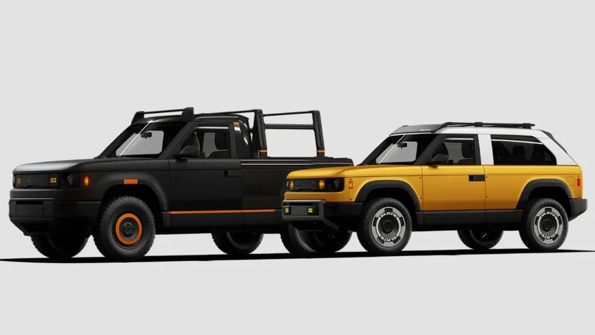 ภาพดีไซน์จำลองสอดคล้องกับหัวเรื่อง Slate รถยนต์ไฟฟ้าแบบแยกส่วนที่ปรับแต่งได้ เริ่มต้นที่ 25,000 ดอลลาร์