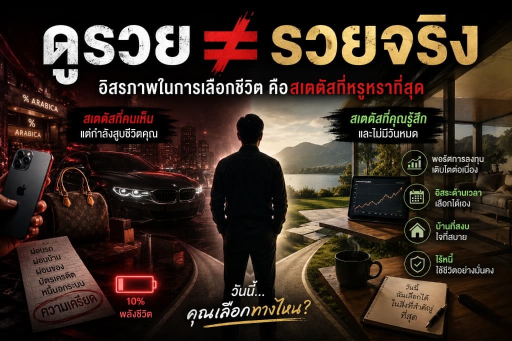 ความแตกต่างระหว่างความมั่งคั่งที่แท้จริงและการแสดงสถานะทางสังคมในสังคมไทย