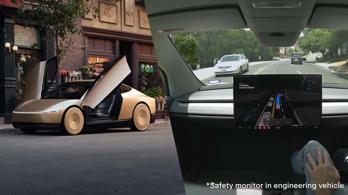 ภาพดีไซน์จำลองสอดคล้องกับหัวเรื่อง การทดสอบ Tesla Cybercab