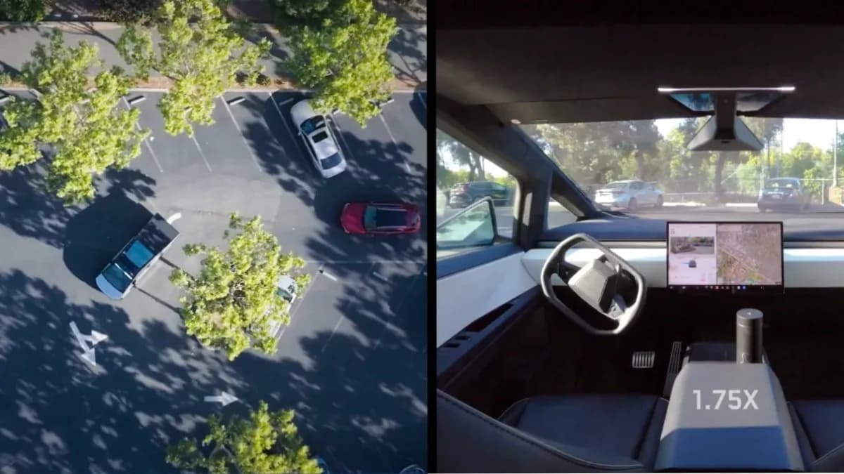 ภาพดีไซน์จำลองสอดคล้องกับหัวเรื่อง Tesla เปิดตัว 'Actually Smart Summon' สำหรับ Cybertruck พร้อม FSD V14.3.4