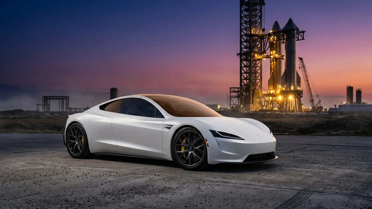 Tesla Roadster 2026 สีขาว Ano White เปิดตัวที่ฐานทดสอบจรวด SpaceX เมือง McGregor รัฐเท็กซัส