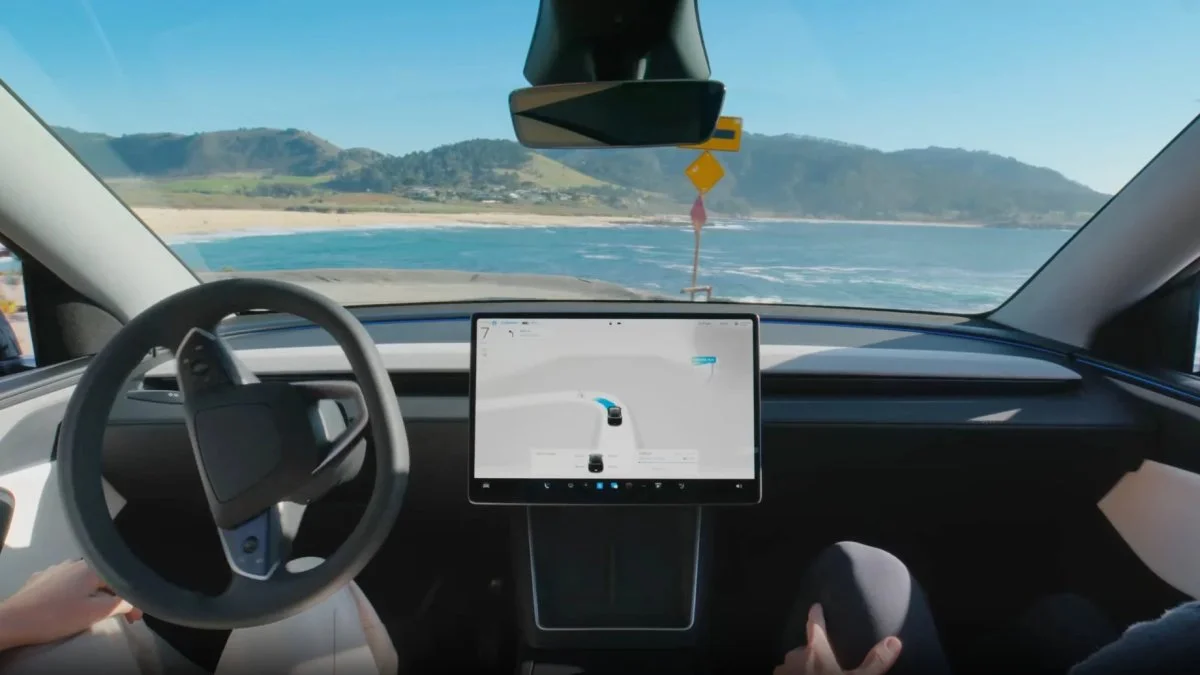 ภาพดีไซน์จำลองสอดคล้องกับหัวเรื่อง Tesla ระบุว่าระบบ FSD ใช้พลังงานอย่างมีประสิทธิภาพมากกว่าคนขับที่เป็นมนุษย์