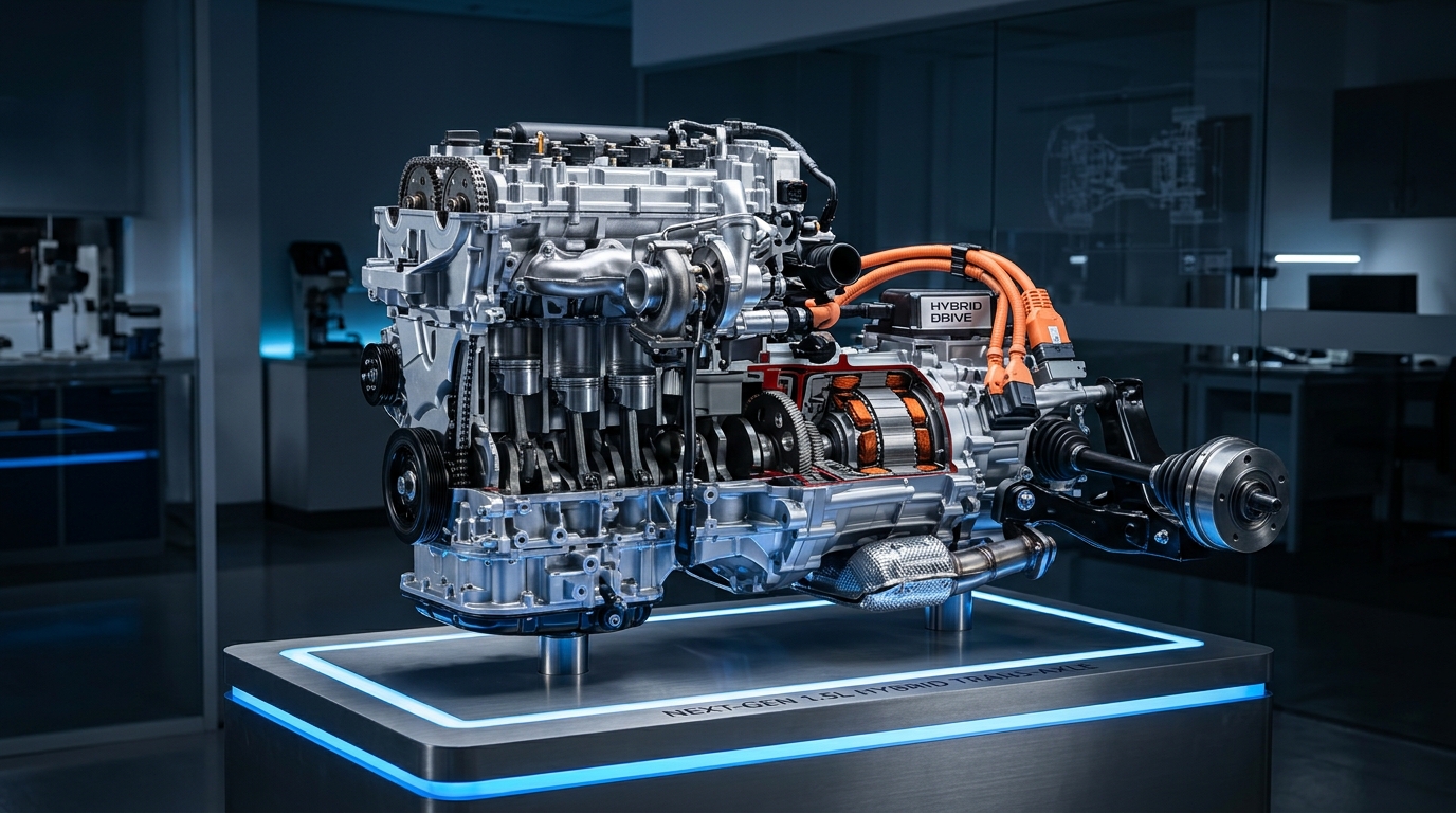 เครื่องยนต์ไฮบริดเจเนอเรชันใหม่ขนาด 1.5 ลิตร 4 สูบ ของ Toyota จัดแสดงในศูนย์วิจัยและพัฒนา