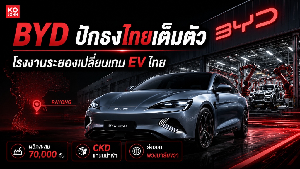 อินโฟกราฟิก BYD ปักธงไทยเต็มตัว โรงงานระยองเปลี่ยนเกม EV ไทย