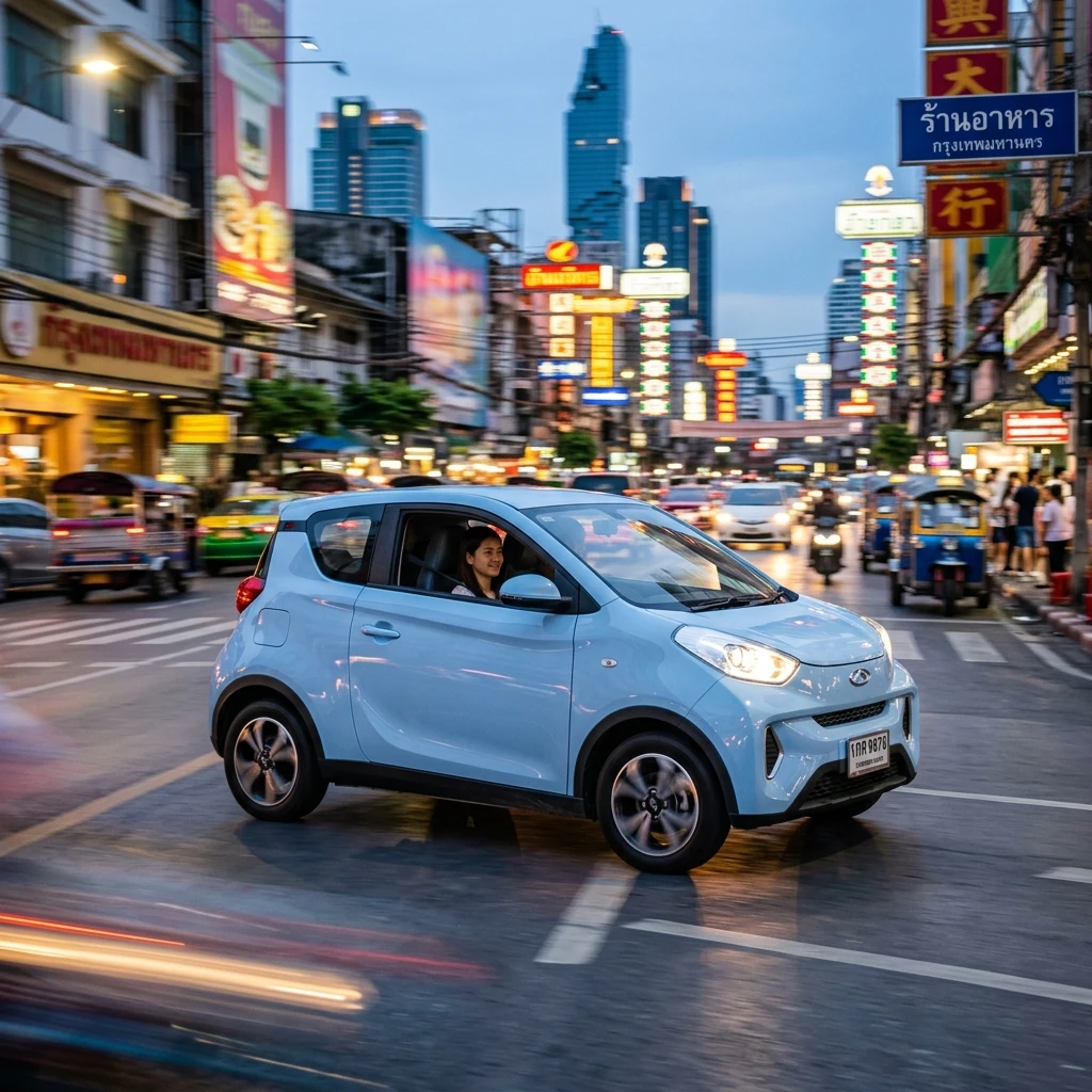 Chery Q รถไฟฟ้าแฮทช์แบ็ก 3 ประตูขับเคลื่อนล้อหลัง RWD ขับสนุกและเข้าโค้งได้อย่างมั่นใจ